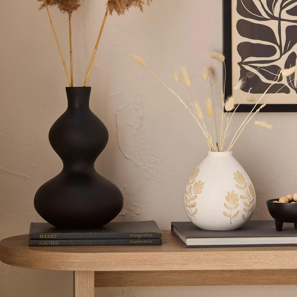 Black Hourglass Bubble Vase