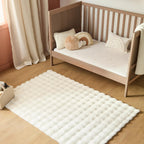Cream Bubble Faux Fur Rug