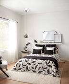 Black Side Table with Ottoman