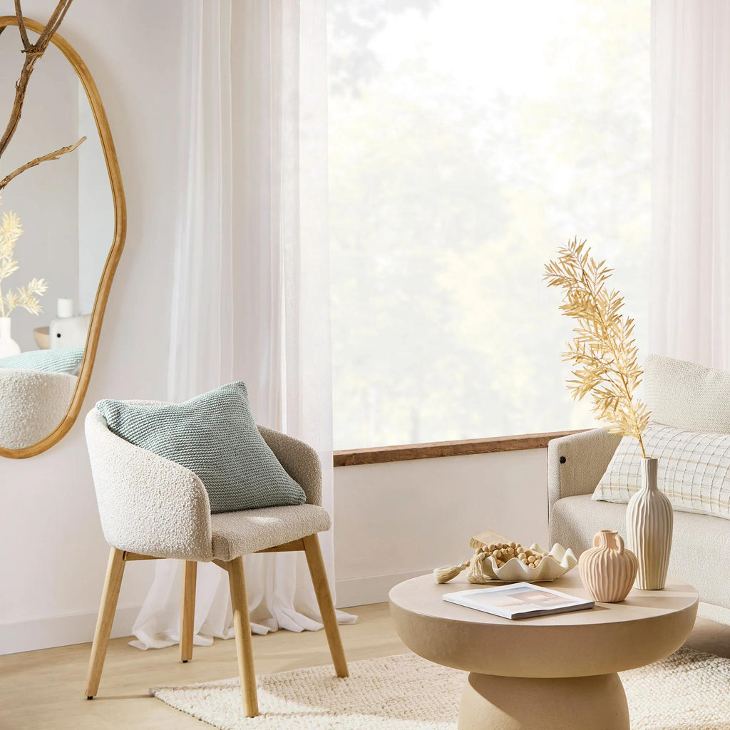 Fabric and Wood Dining Chair