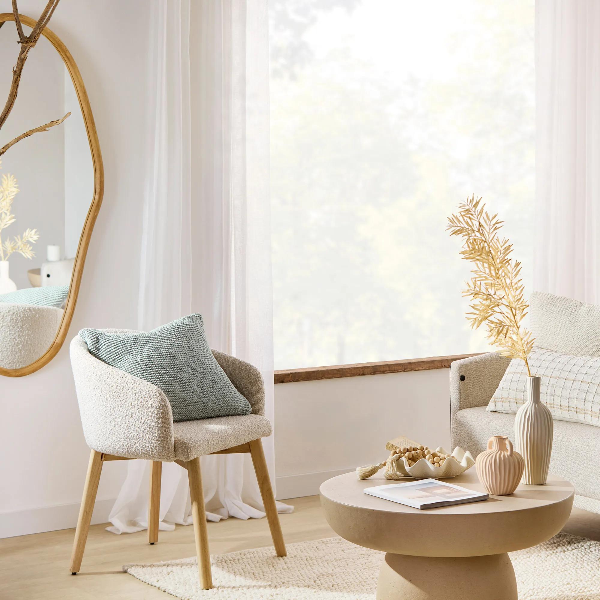 Fabric and Wood Dining Chair