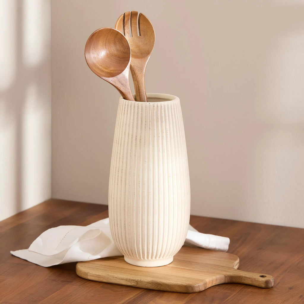 Ribbed Ceramic Table Vase