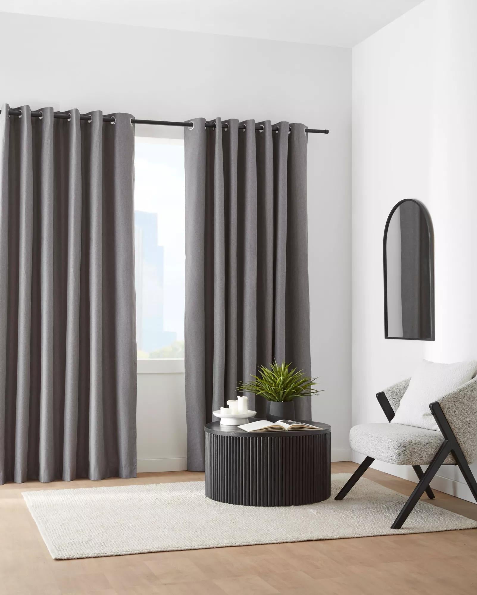 Charcoal Chambray Blackout Curtain