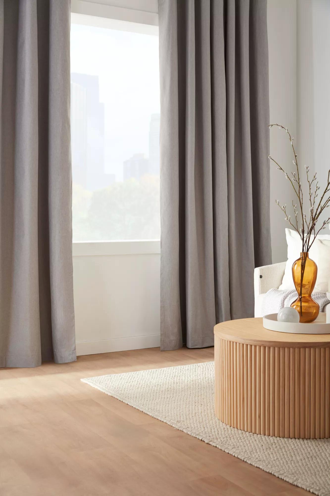 Beige Chambray Blackout Curtain