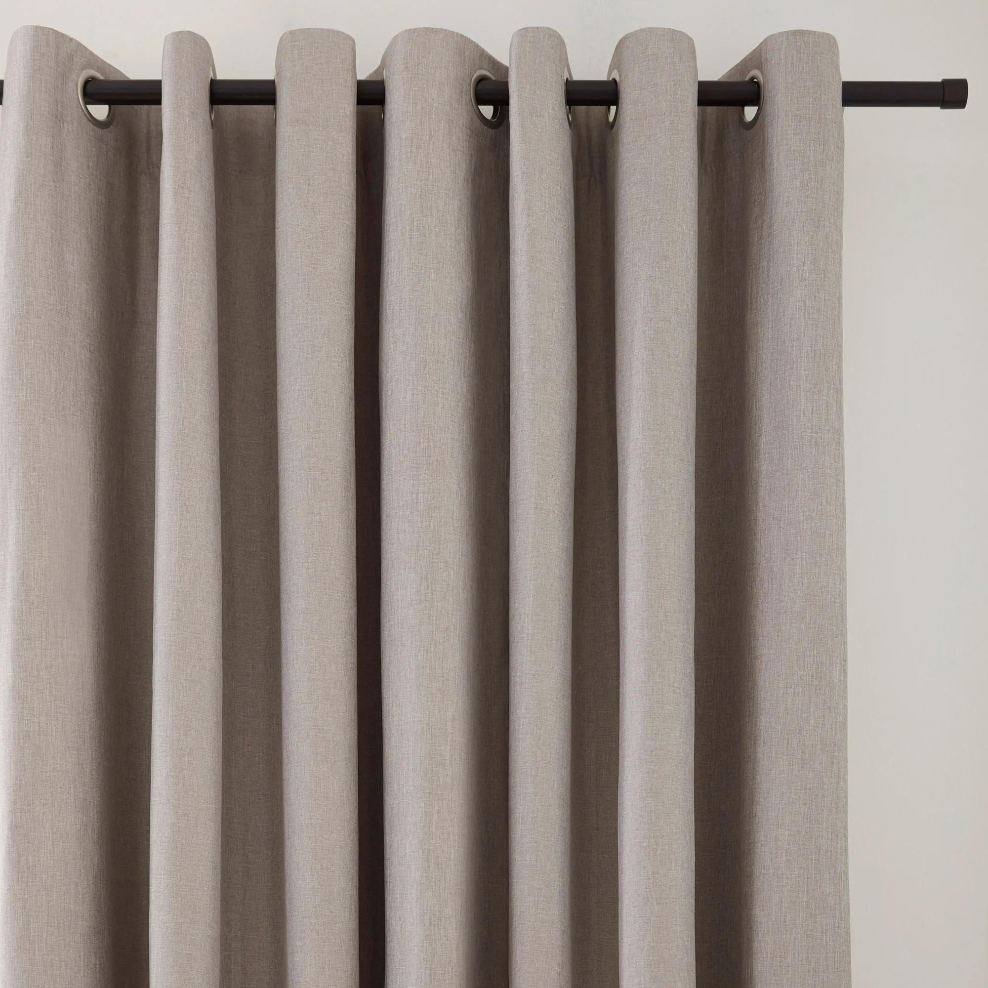 Beige Chambray Blackout Curtain