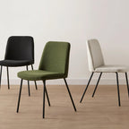 Oatmeal Fabric and Metal Dining Chair