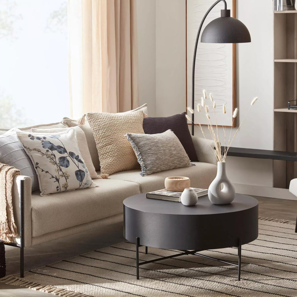 Veneer and Metal Coffee Table