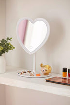 LED Heart-Shaped Table Mirror