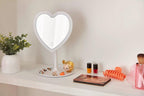 LED Heart-Shaped Table Mirror