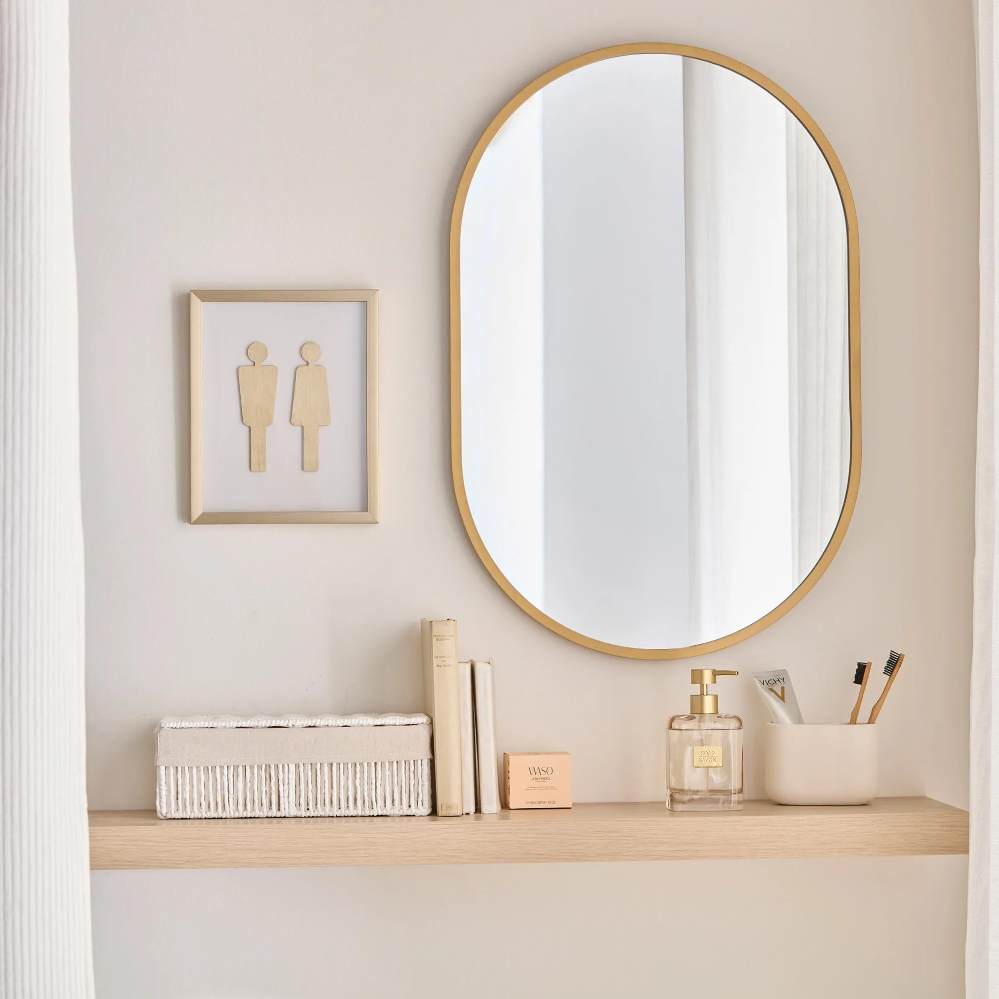 Oval Framed Mirror