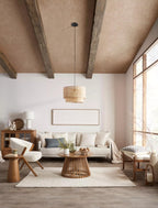 Wood & Rattan Ceiling Lamp