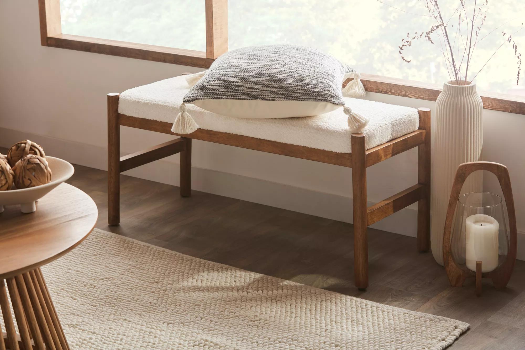 Glass Candle Holder with Wooden Base