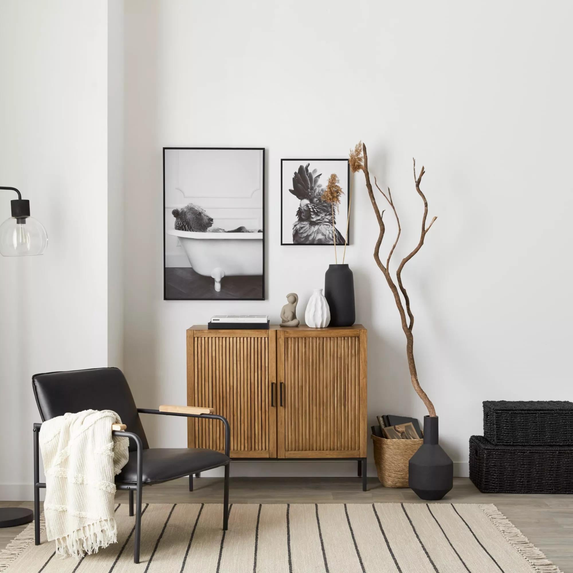 Bear in Bathtub Printed Framed Canvas