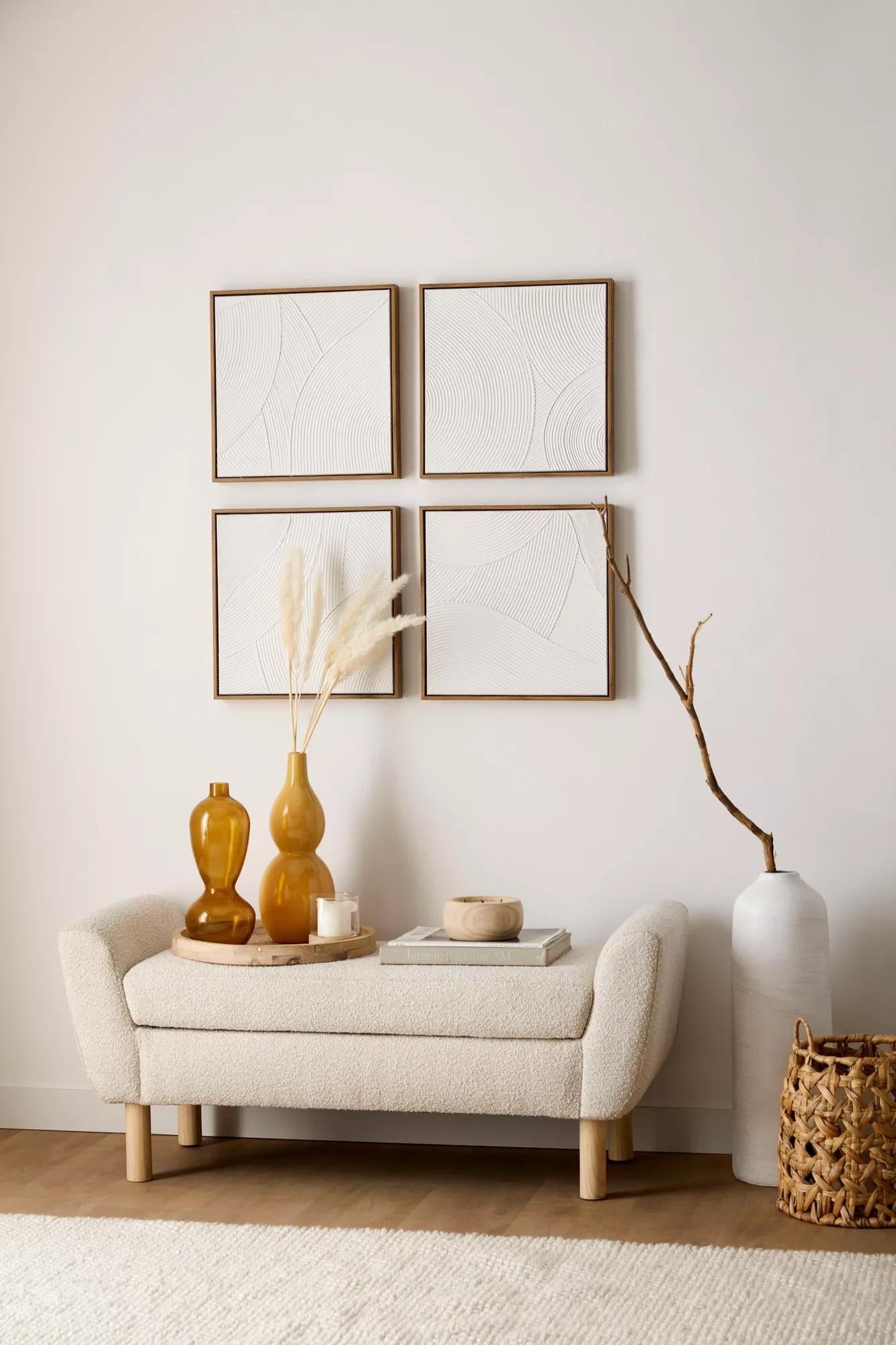 Set of 4 Oil Painted Abstract Framed Art