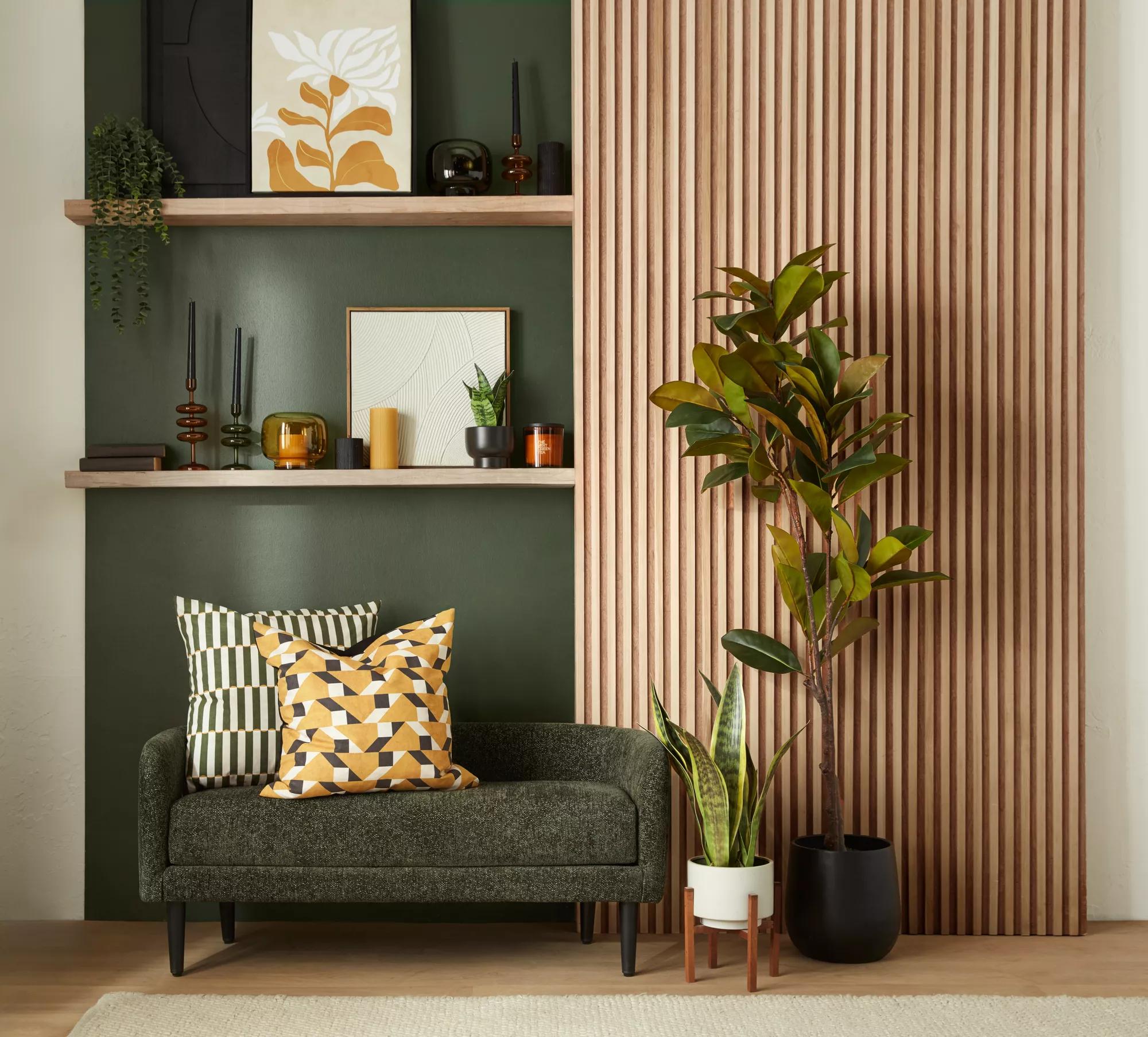 Green Glass Pillar Candle Holder