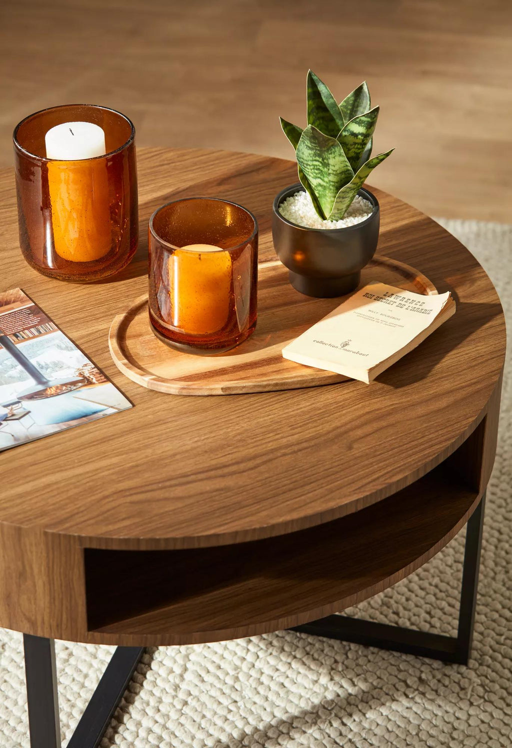 Glass Amber Candle Holder