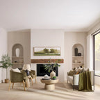 Fabric and Wood Accent Chair