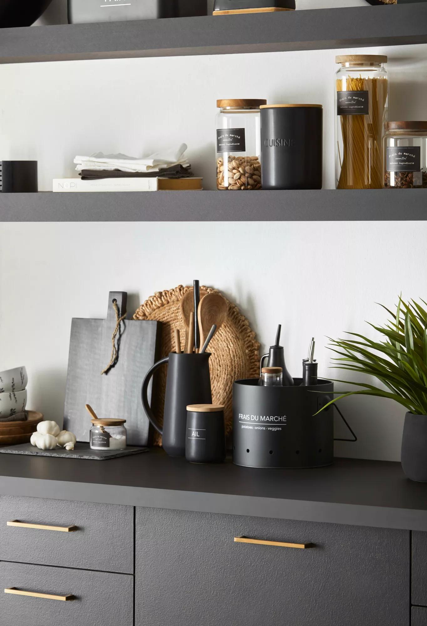 Black Ceramic Garlic Container