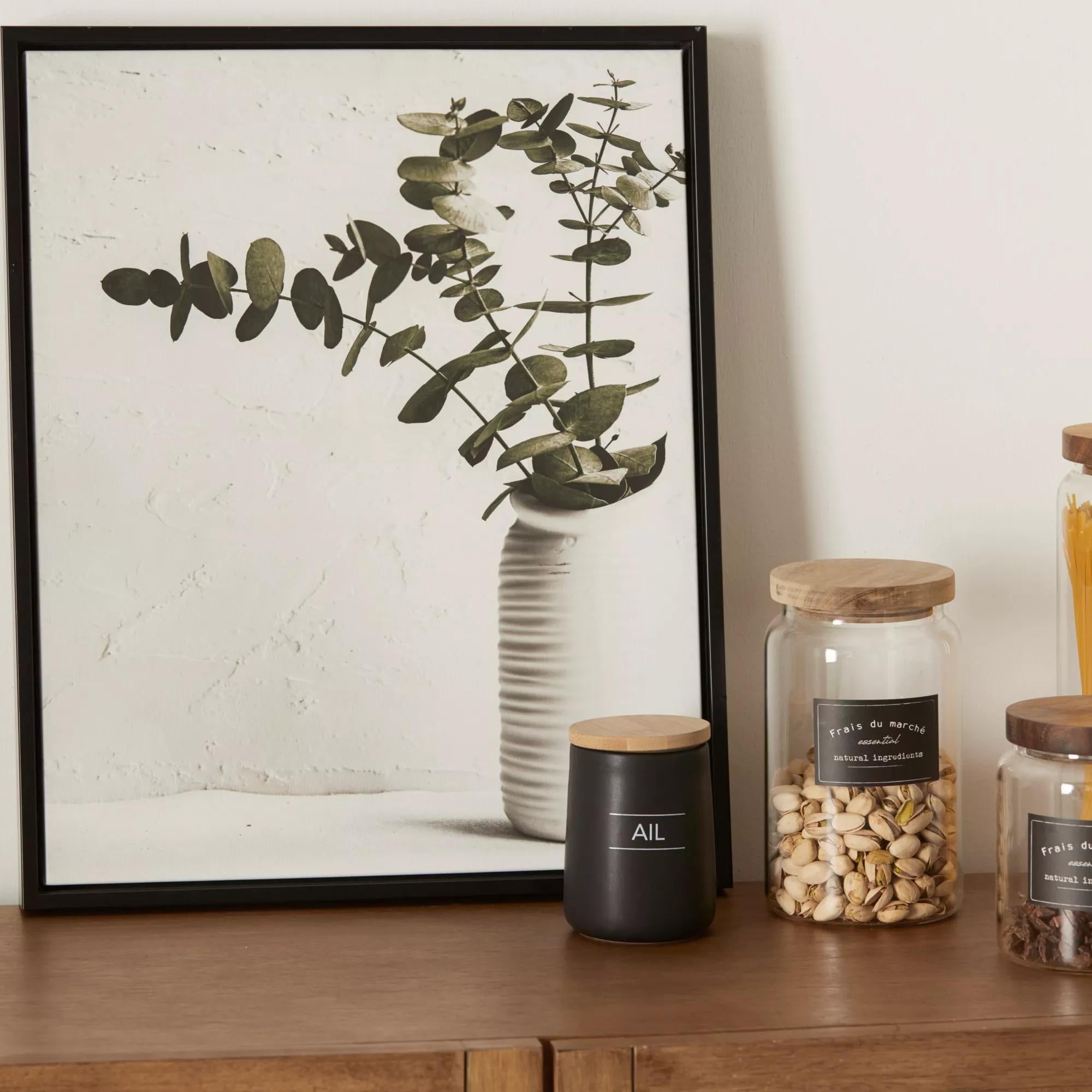 Black Ceramic Garlic Container