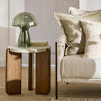 Green Glass Mushroom Table Lamp