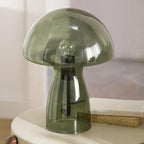 Green Glass Mushroom Table Lamp