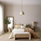 Fabric and Wood Bench with Storage