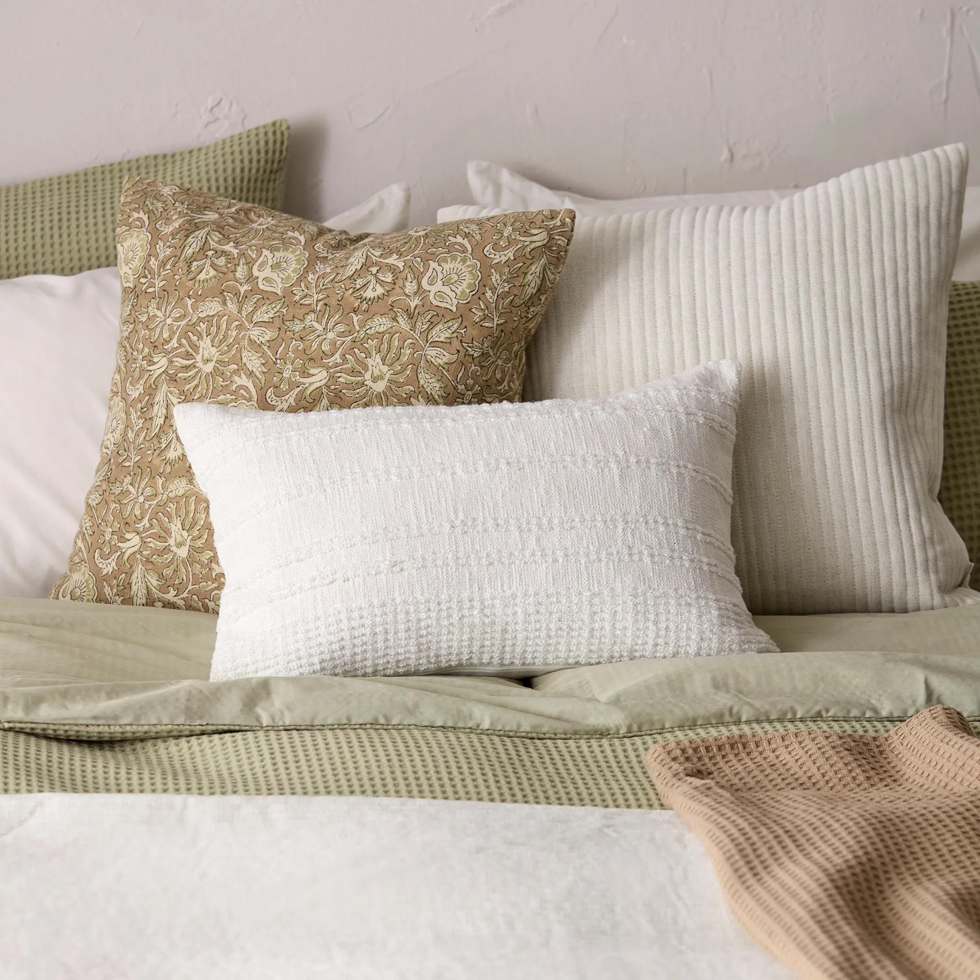 White Lindy Lumbar Decorative Pillow