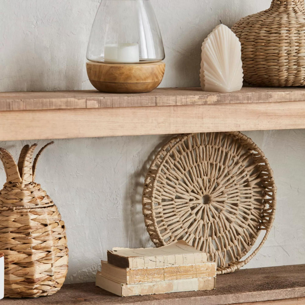 Glass and Wood Candle Holder