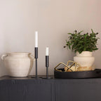 Modern Candle Holder in Black Metal