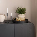 Modern Candle Holder in Black Metal