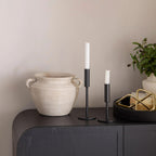 Modern Candle Holder in Black Metal