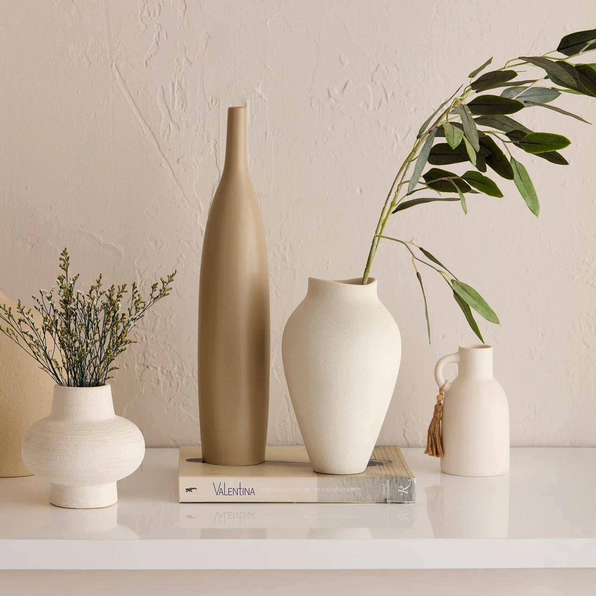 Ceramic Bottle Vase with Tassel