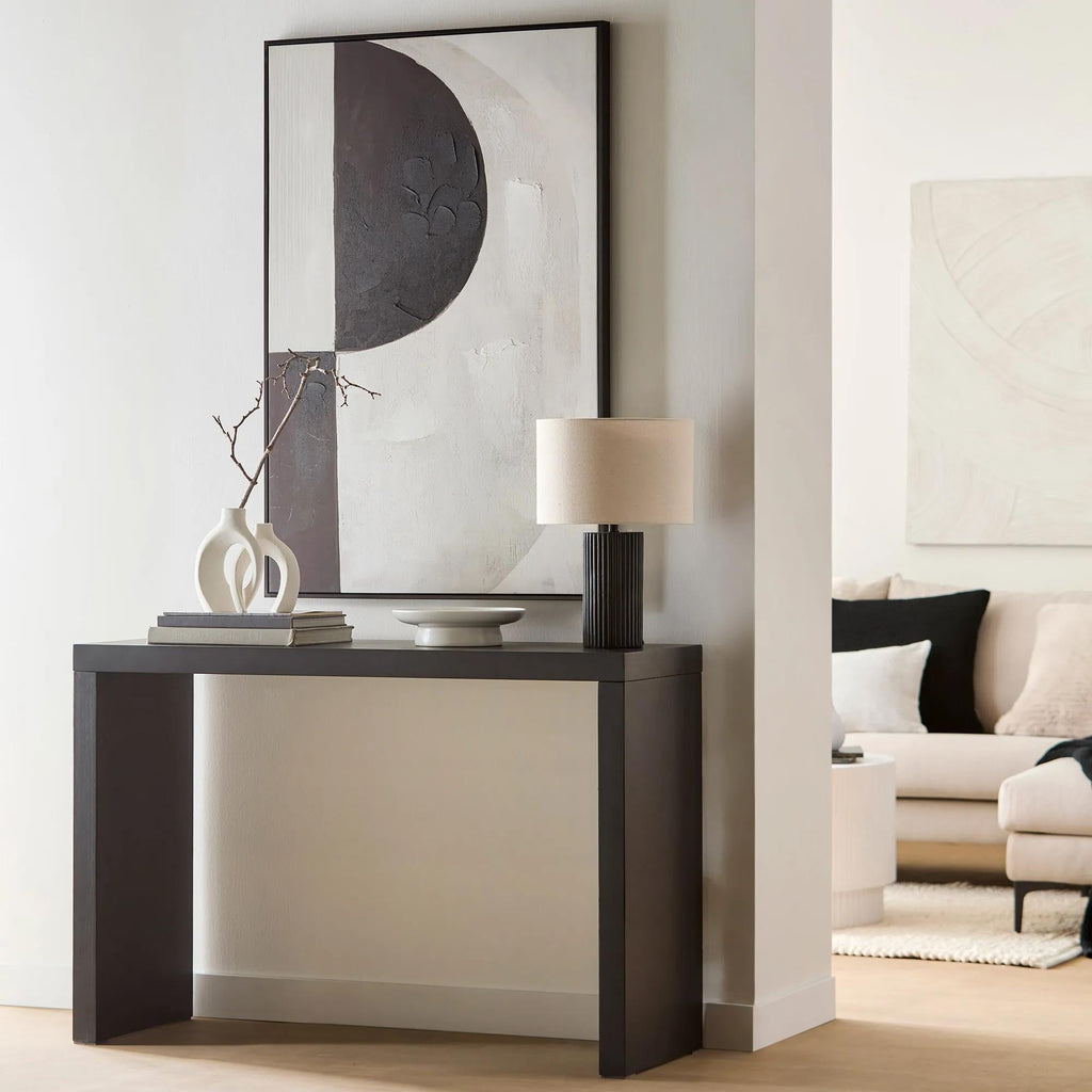 Black Wood Veneer Console Table