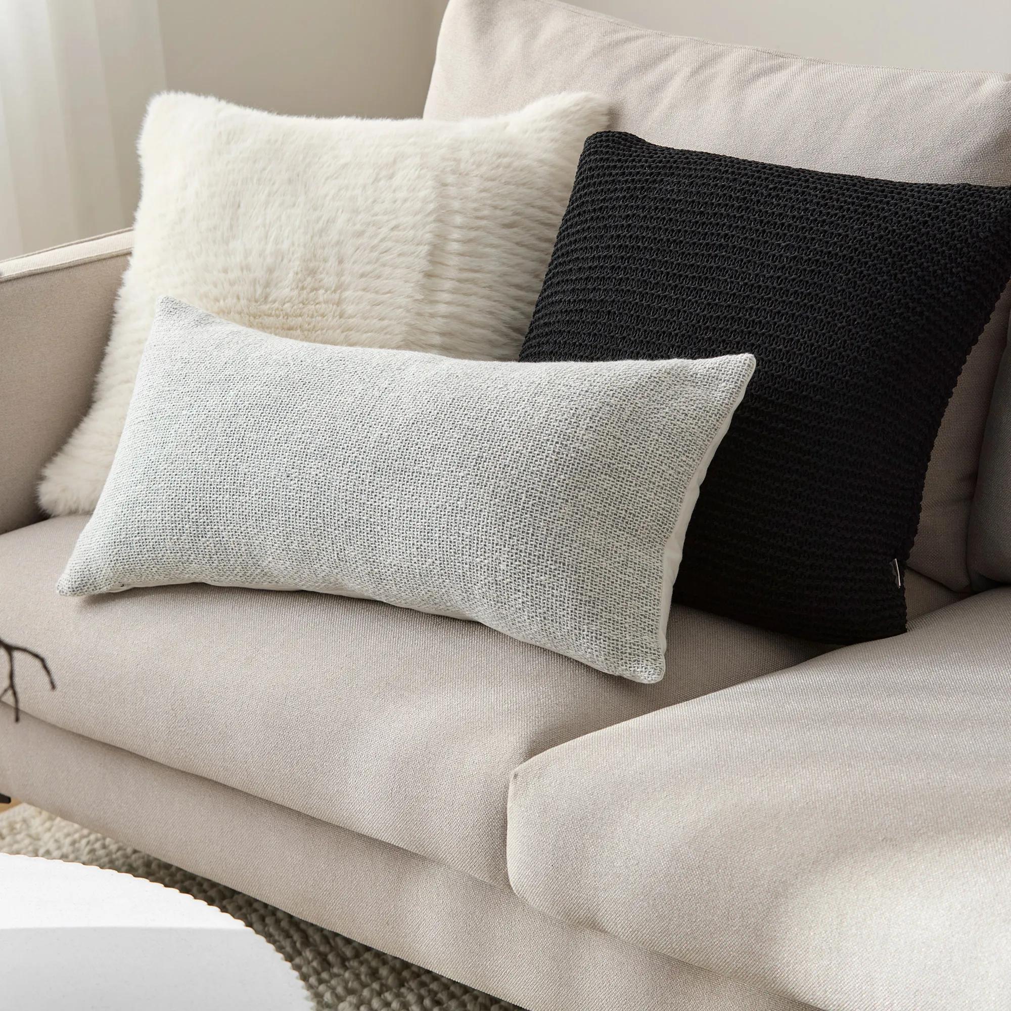 Grey Maddox Faux Fur Decorative Pillow