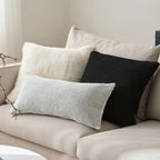 Off White Maddox Faux Fur Decorative Pillow