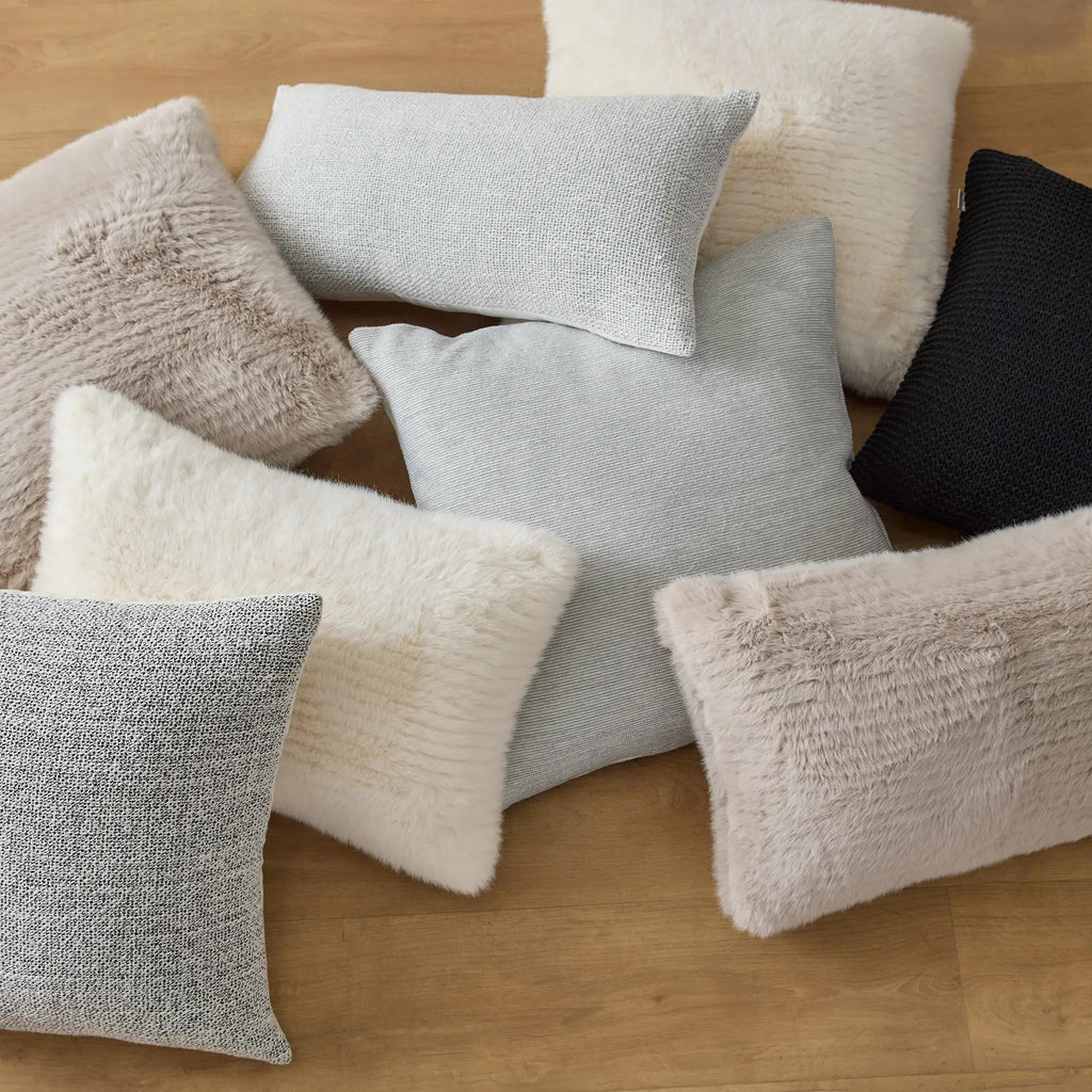 Off White Maddox Faux Fur Decorative Pillow