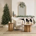 Fabric and wood accent chair