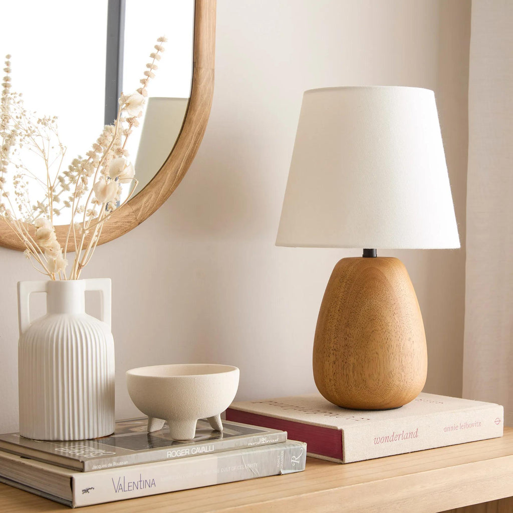 Mango Wood Base Table Lamp