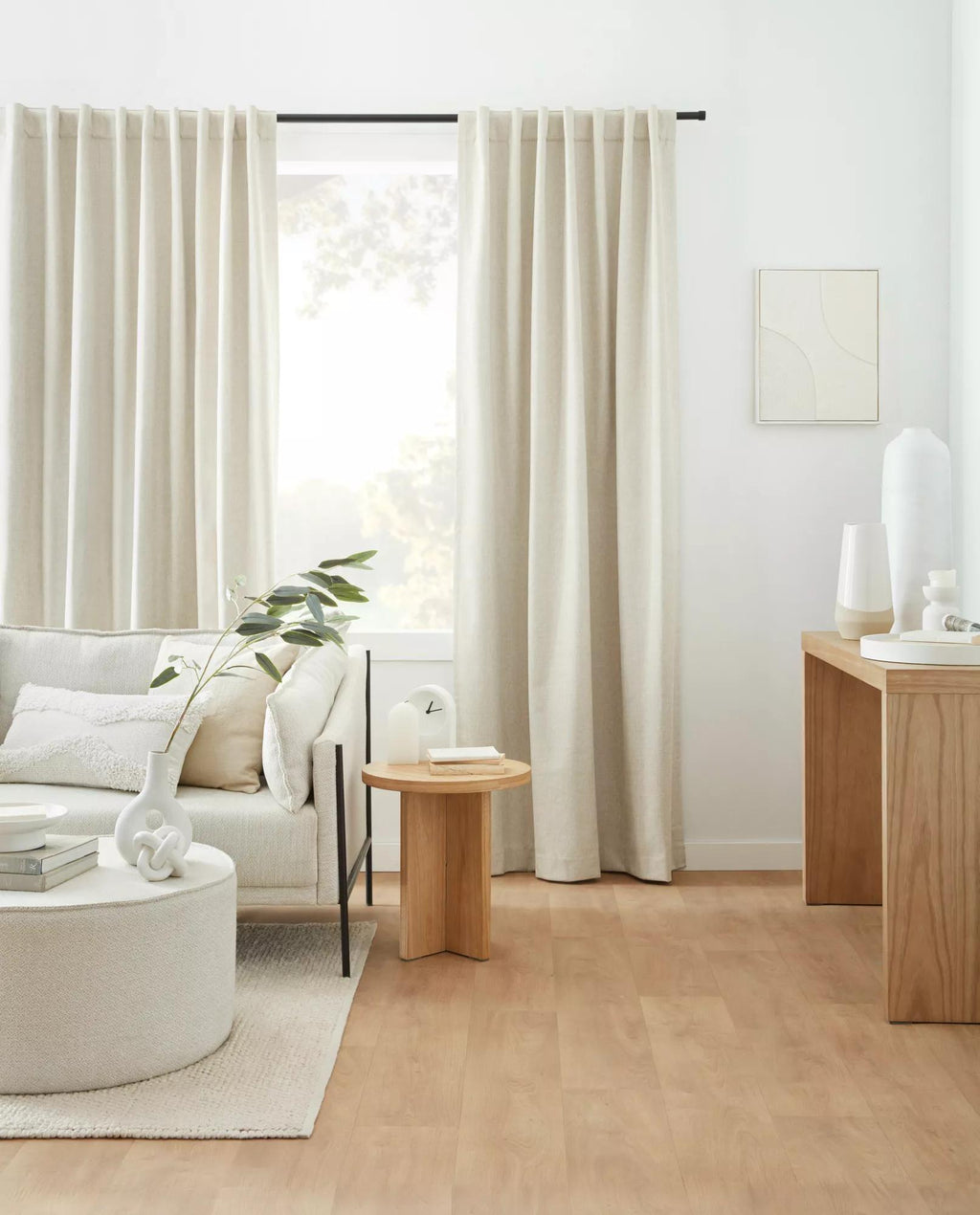 Beige Taha Rod Pocket Back Tab Blackout Curtain