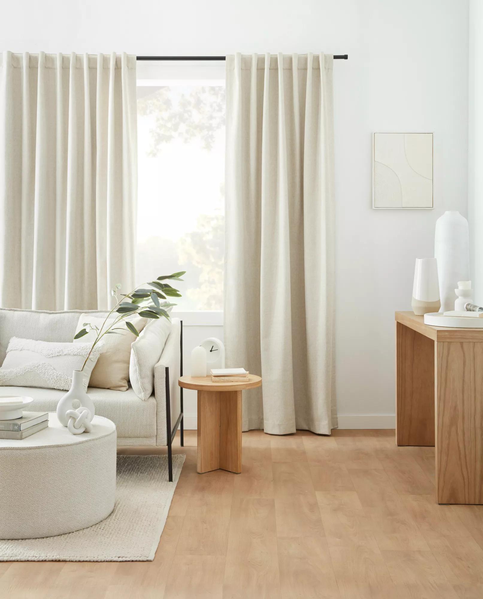 Beige Taha Rod Pocket Back Tab Blackout Curtain