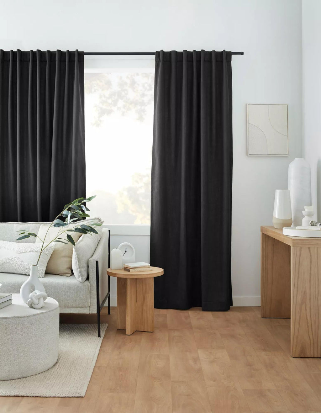 Black Taha Rod Pocket Back Tab Blackout Curtain