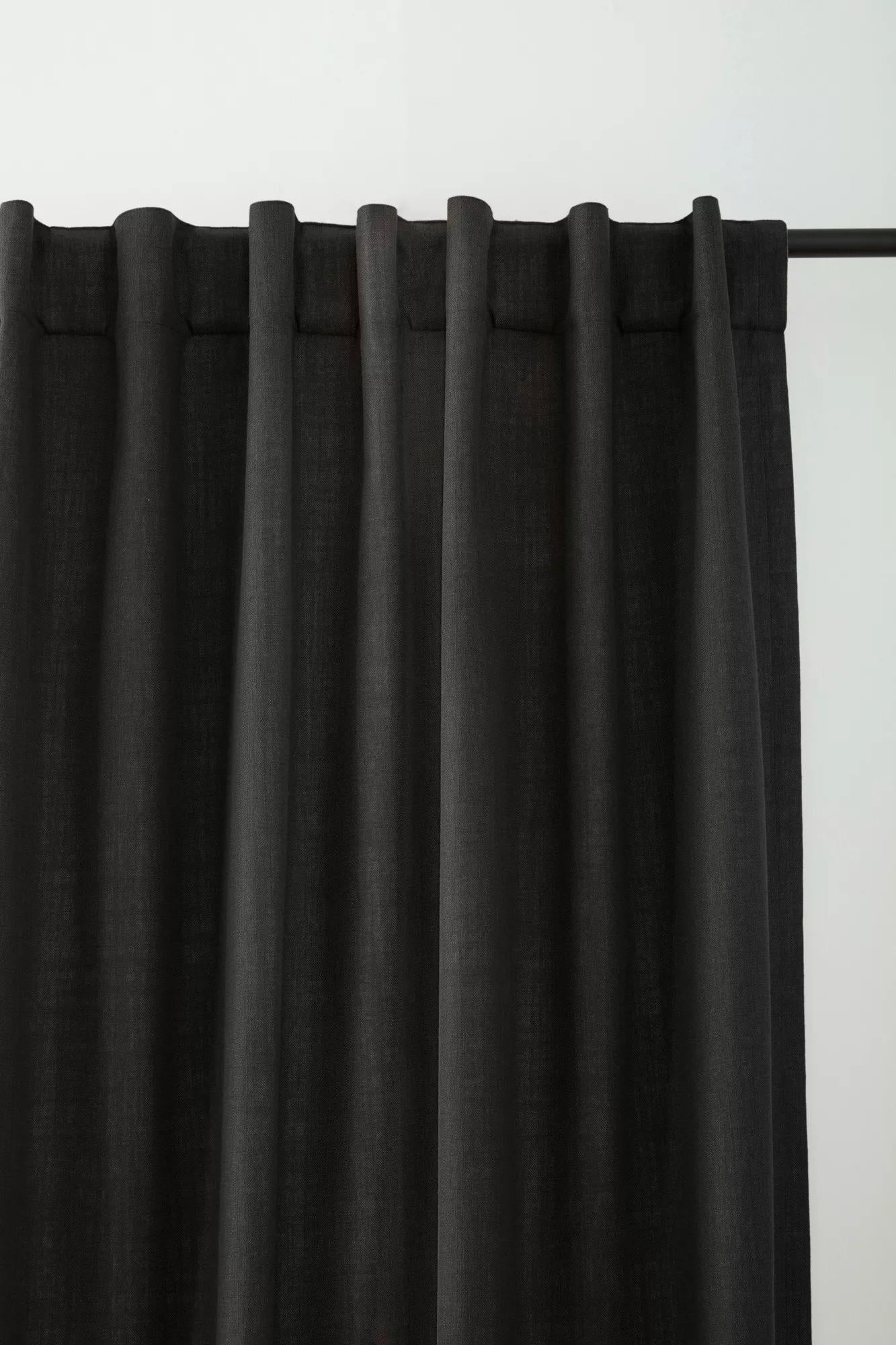 Black Taha Rod Pocket Back Tab Blackout Curtain