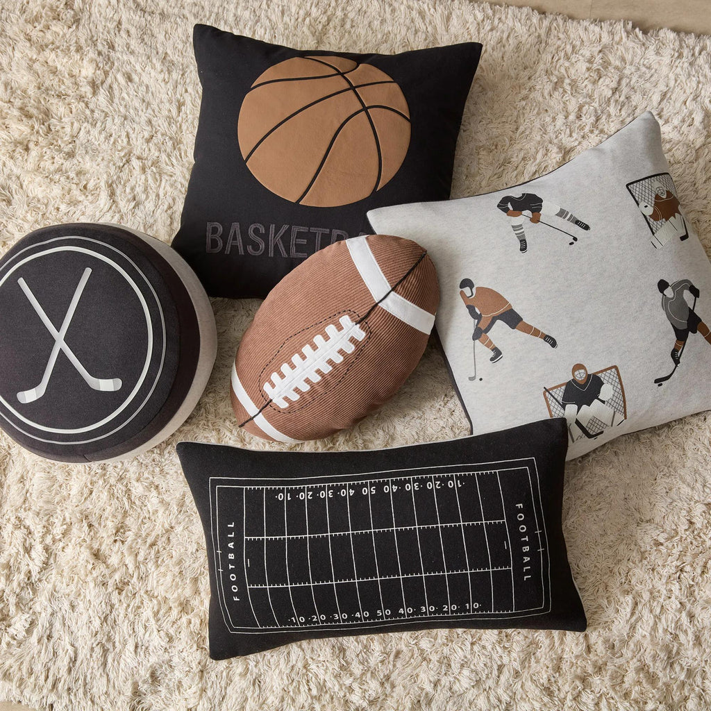 Shaped Cushion with Hockey Sticks