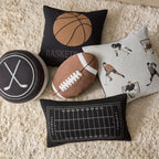 Shaped Cushion with Hockey Sticks