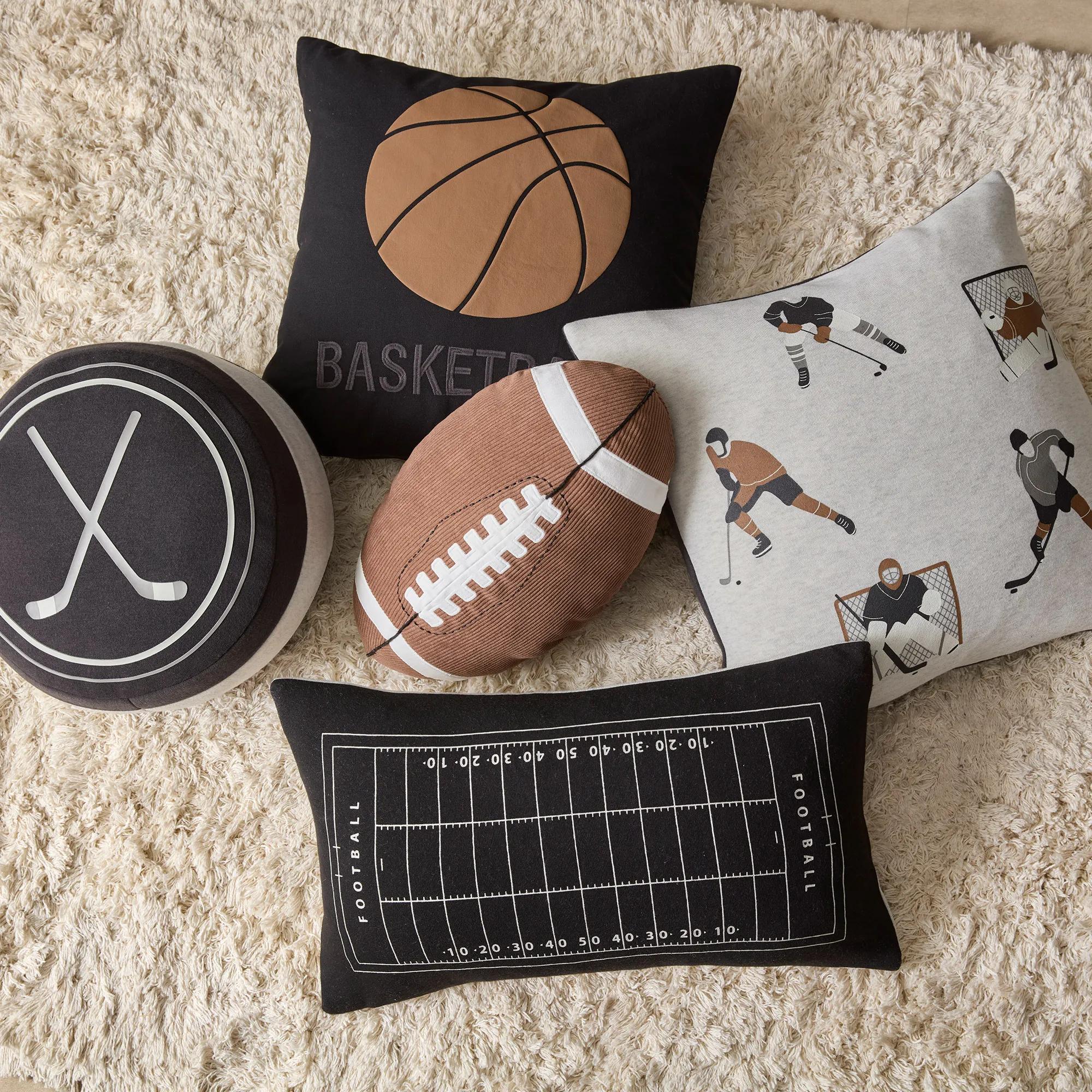Shaped Cushion with Hockey Sticks