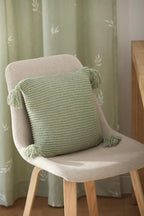 Sage Erna Decorative Pillow with Tassels