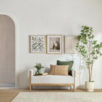 Fabric and Wood Bench