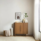 Walnut Veneer Buffet With Two Doors