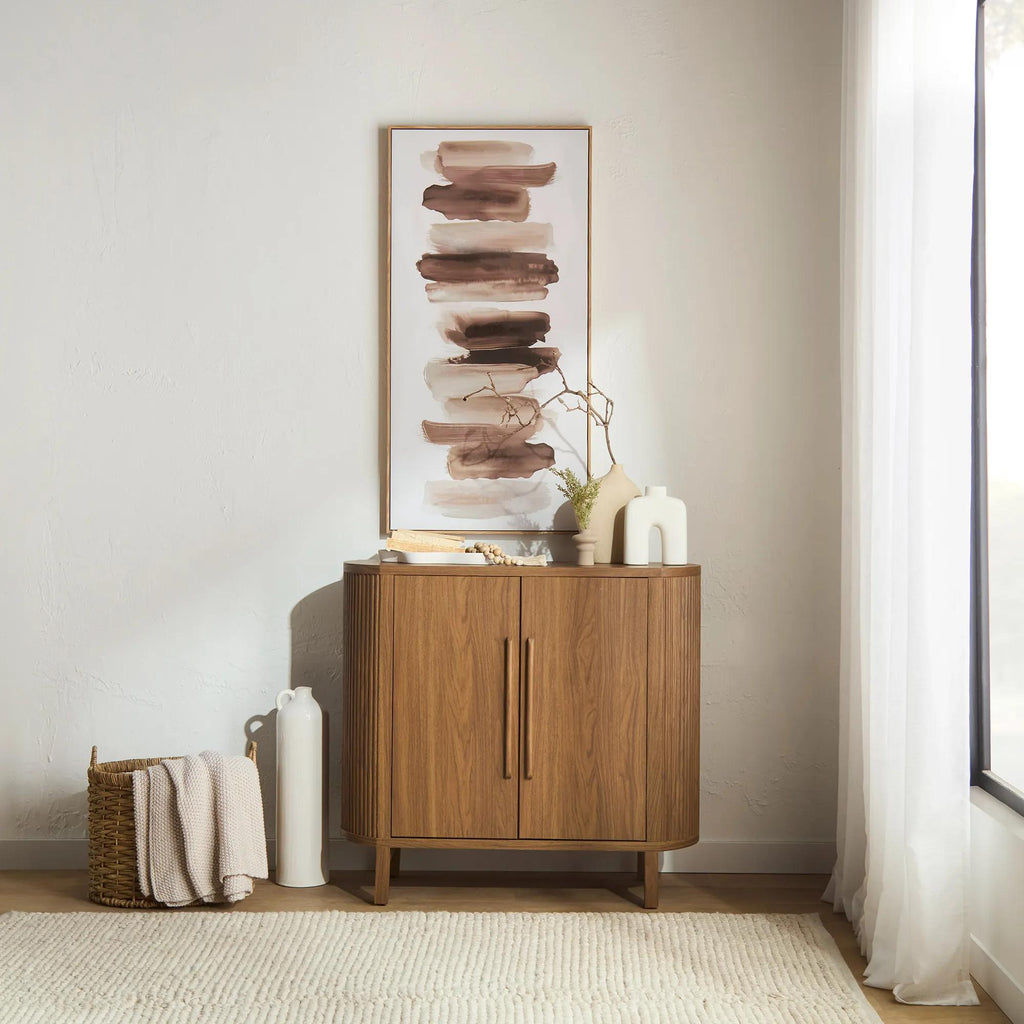 Walnut Veneer Buffet With Two Doors