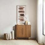 Walnut Veneer Buffet With Two Doors